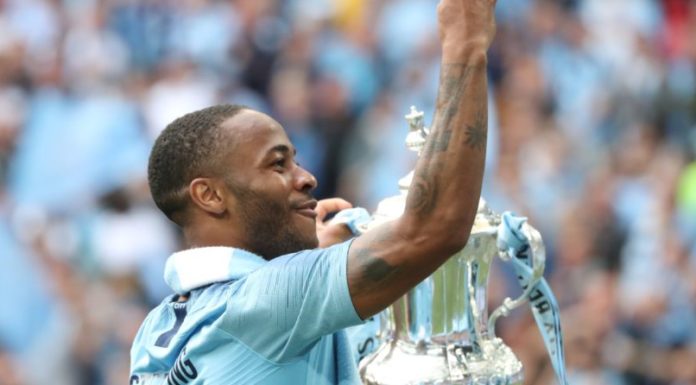 Man City’s Raheem Sterling Keen to Join Barcelona in January Raheem Sterling with Manchester City celebrates with the FA Cup Trophy in 2019