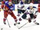 Adam Fox (8) with USA Hockey.