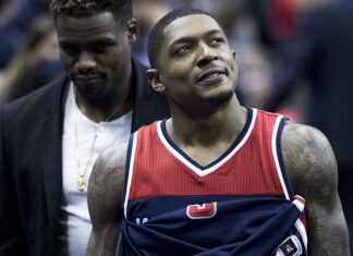 Bradley Beal in a game against the Cleveland Cavaliers in 2017