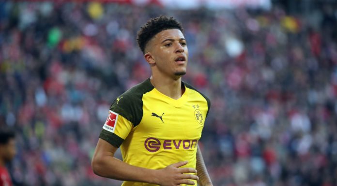 Jadon Sancho with Borussia Dortmund in 2019
