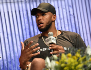 Karl-Anthony Towns at the "Variety" Sports Entertainment Summit in 2017