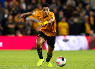 Raul Jimenez of the Wolves in 2019