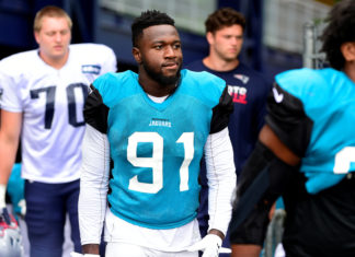Yannick Ngakoue during Patriots Training Camp in 2017.