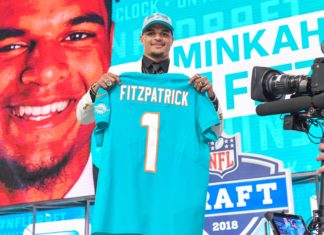 Minkah Fitzpatrick after being drafted in 2018.