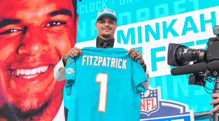 Minkah Fitzpatrick after being drafted in 2018.
