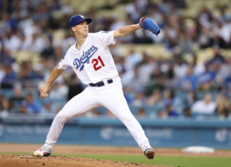 Los Angeles Dodgers starting pitcher Walker Buehler in 2019