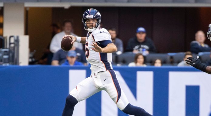 Joe Flacco with Denver in 2019