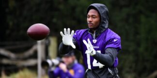 Stefon Diggs with the Minnesota Vikings in 2017