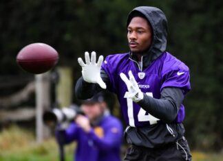 Stefon Diggs with the Minnesota Vikings in 2017