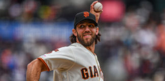 Madison Bumgarner with San Francisco Giants in 2019.