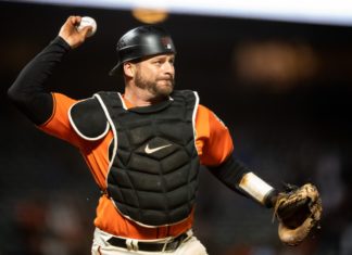 Stephen Vogt with Giants in 2019