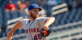 Zack Wheeler with the Mets in May 2019