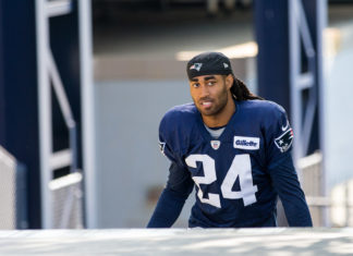 Stephon Gilmore with the Patriots in 2019