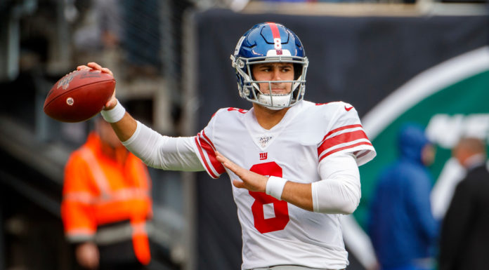 The New York Giants' Daniel Jones in 2019