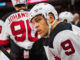 Taylor Hall (9) with the Devils in 2018