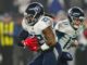 Running back Derrick Henry (22) with the Tennessee Titans