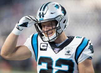 Christian McCaffrey with Panthers in December 2019