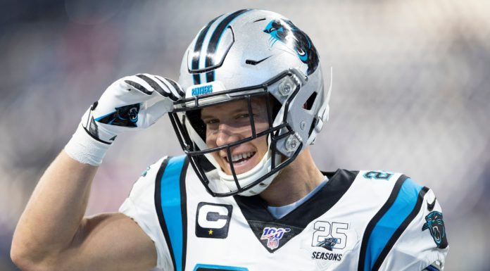 Christian McCaffrey with Panthers in December 2019
