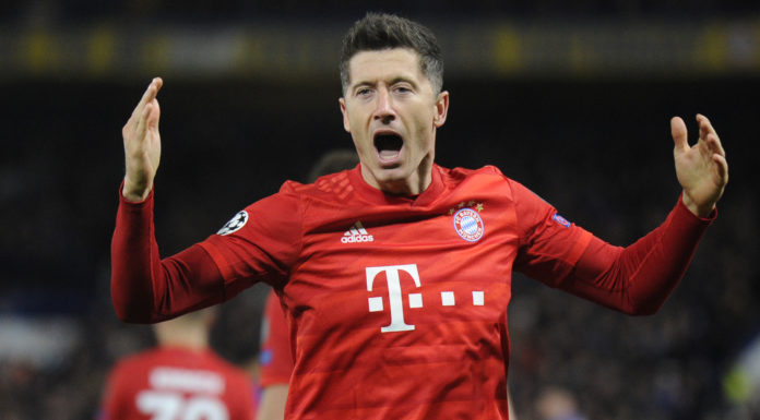 Robert Lewandowski with Bayern Munich in 2020.