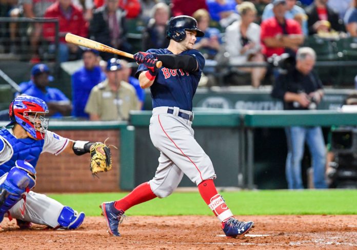 Andrew Benintendi with the Red Sox in 2018