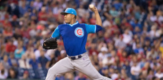 Chicago Cubs starting pitcher Jose Quintana (62) in 2017