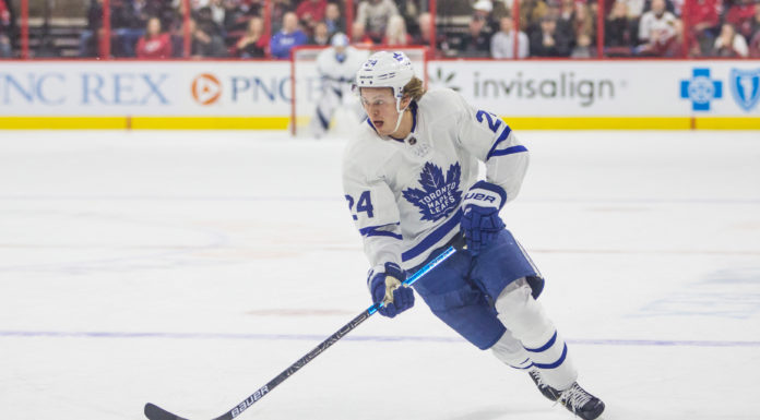 Kasperi Kapanen with the Toronto Maple Leafs' in 2018