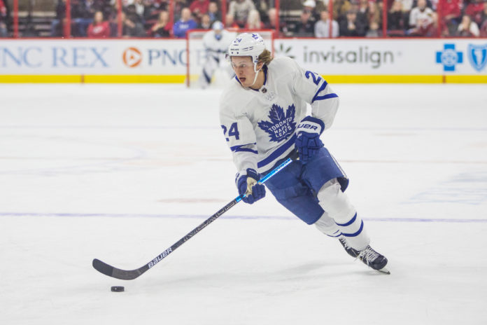 Kasperi Kapanen with the Toronto Maple Leafs' in 2018