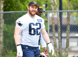 Joe Thuney with the New England Patriots in May 2019