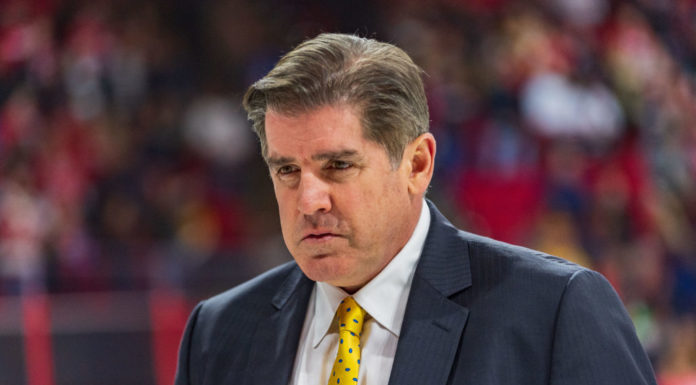 Head Coach Peter Laviolette with Nashville Predators in 2019