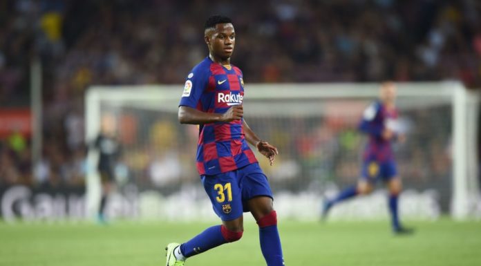 Barcelona Close to New Contract with Ansu Fati Ansu Fati of FC Barcelona in 2019