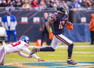Allen Robinson II (12) with the Bears during a match against the Giants in 2019