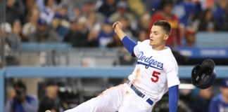 Corey Seager with Los Angeles Dodgers in 2019