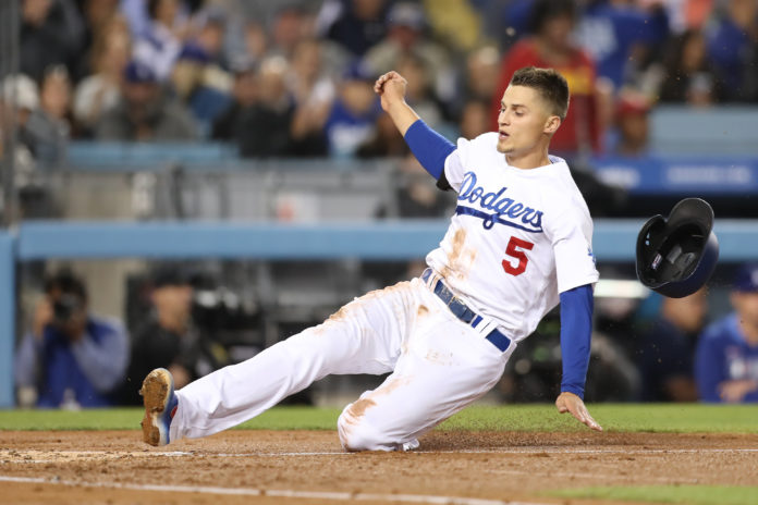 Corey Seager with Los Angeles Dodgers in 2019