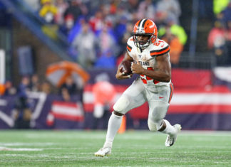 Cleveland Browns running back Nick Chubb in 2019