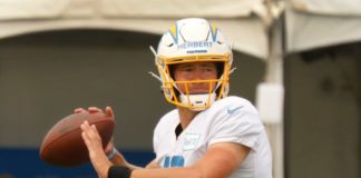Justin Herbert with the Los Angeles Chargers