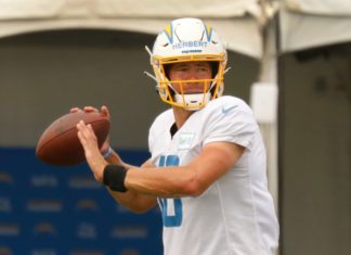 Justin Herbert with the Los Angeles Chargers