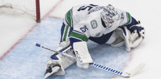 Jacob Markstrom with the Vancouver Canucks in 2020