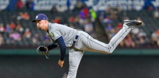 Blake Snell with the Tampa Bay Rays in 2018
