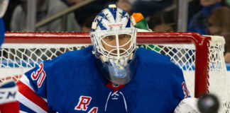 Henrik Lundqvist with the New York Rangers in 2019