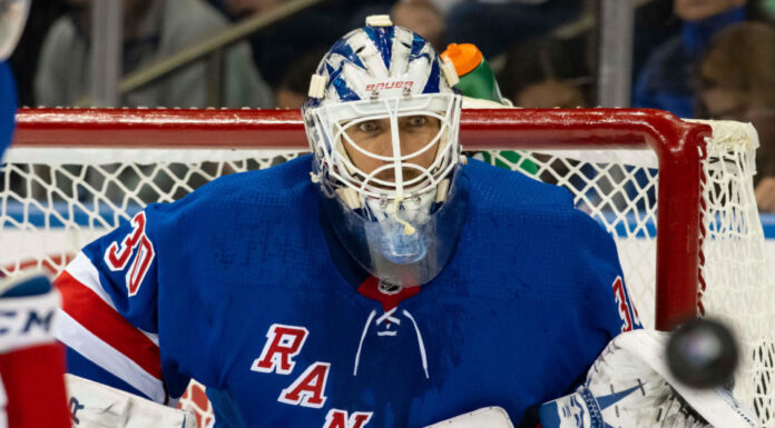 Henrik Lundqvist with the New York Rangers in 2019