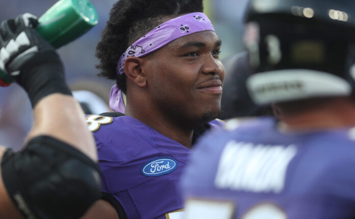 Orlando Brown with the Baltimore Ravens.