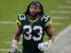 Aaron Jones with the Green Bay Packers