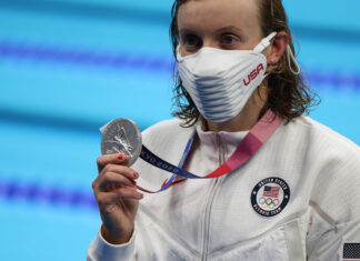 Katie Ledecky at the Tokyo Olympics in 2021