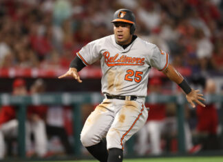 Baltimore Orioles right fielder Anthony Santander (25) in 2019.