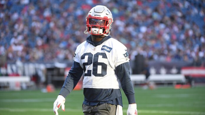 Sony MIchel with the New England Patriots in August 2021.