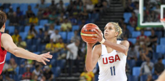 Elena Delle Donne with Team USA at the Rio 2016 Olympic Games.