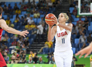 Elena Delle Donne with Team USA at the Rio 2016 Olympic Games.