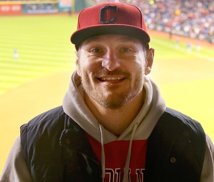 Stipe Miocic attending a baseball game in 2016.