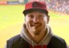 Stipe Miocic attending a baseball game in 2016.