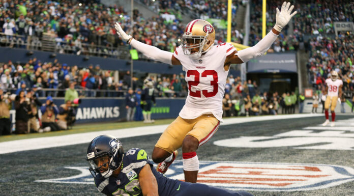Ahkello Witherspoon with the 49ers in 2018